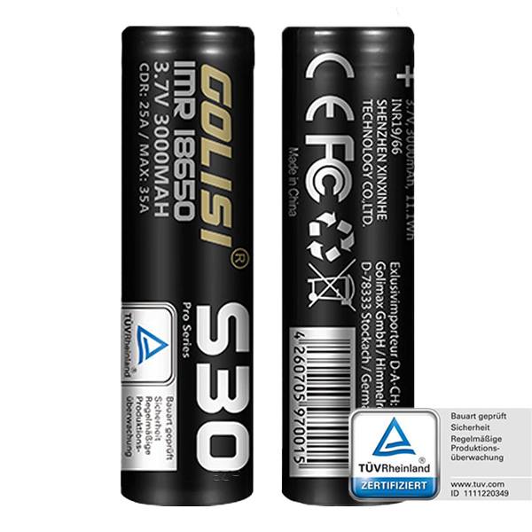 Golisi S30 18650 Akku - 35A / 3000mAh incl. Case