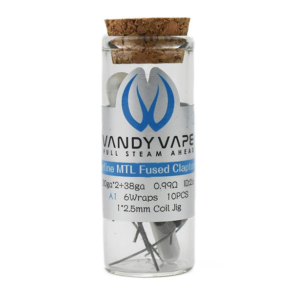 10x Vandy Vape Prebuilt A1 Superfine MTL Fused Clapton Coil 30ga*2/38ga 0.99 Ohm