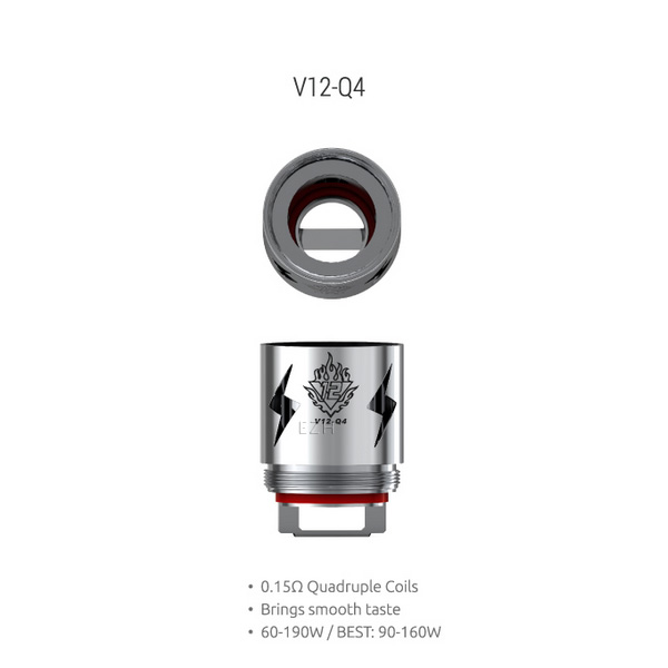 3x SMOK V12-Q4 Quadruple Coil Verdampferkopf