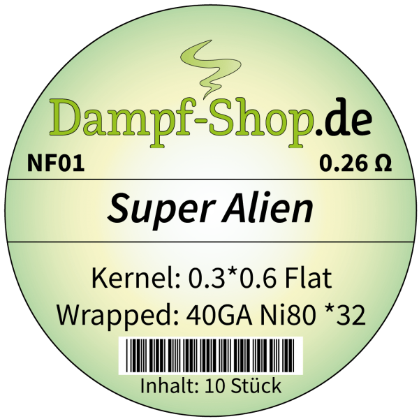 NF01 - 10x Ni80 Super Alien - 0.3*0.6mm Flat + 0.08 *32 - 0.26 Ohm