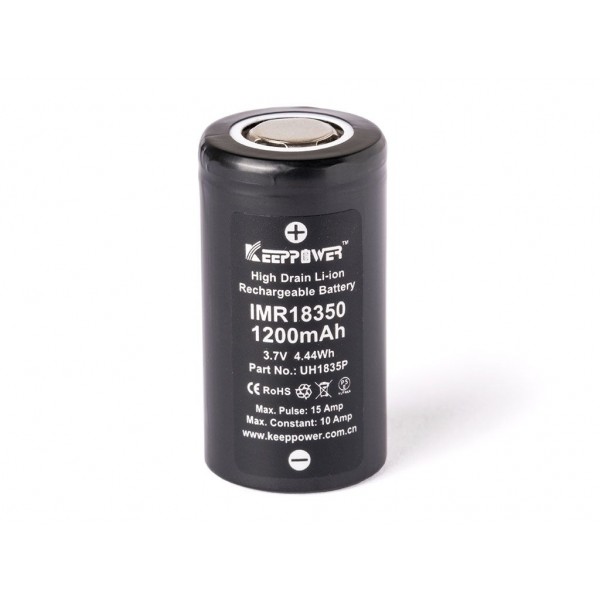 Keeppower IMR18350 - 1200mAh 10A (15A), 3,6V - 3,7V Li-Ionen-Akku